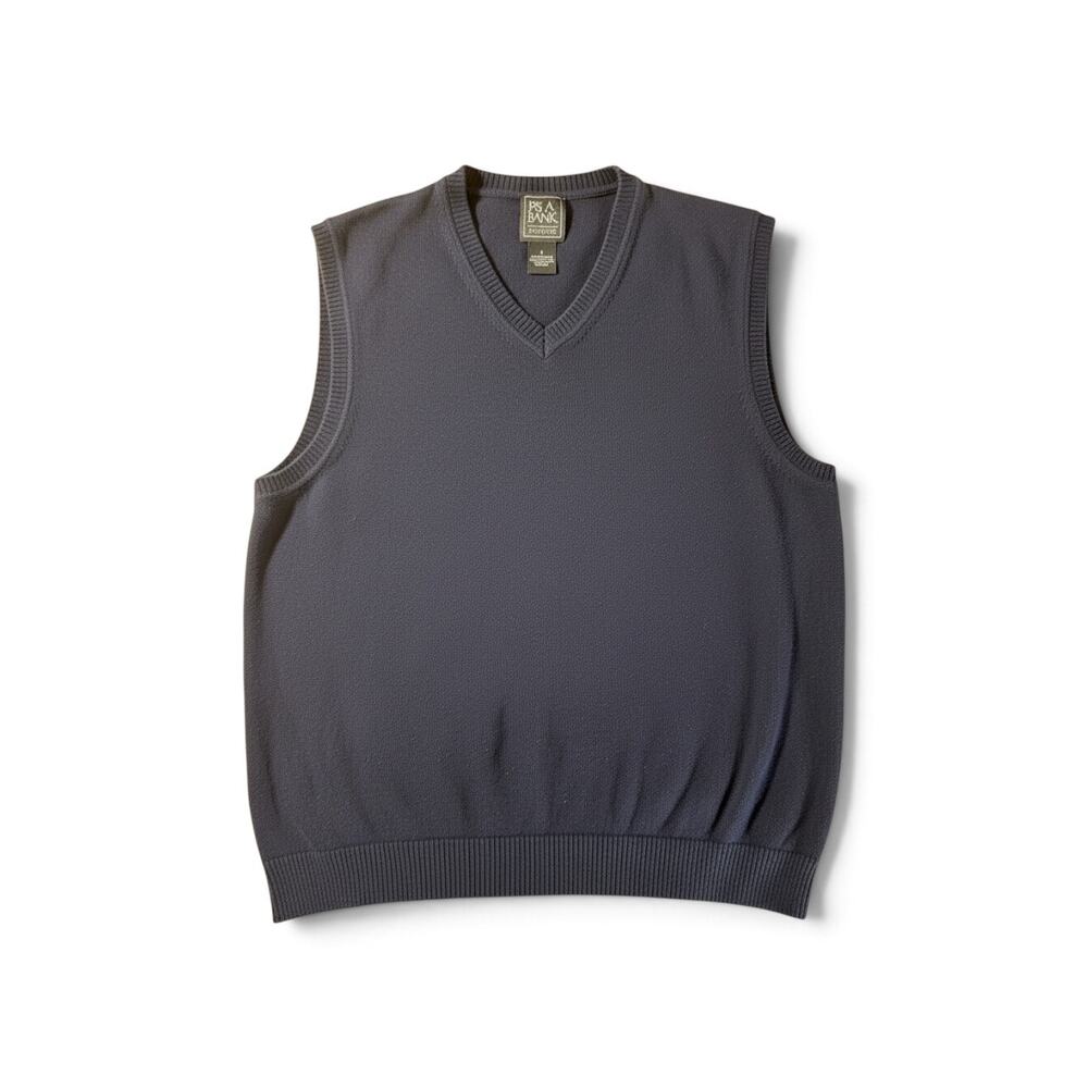 Jos A Bank Traveler Men’s Sweater Vest Large Navy Blue V-Neck Pullover